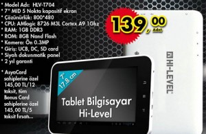 Hi-Level Tablet t704