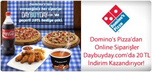 Pizzanı online sipariş et, Daybuyday.com'dan 20TL değerinde indirim kuponu kazan